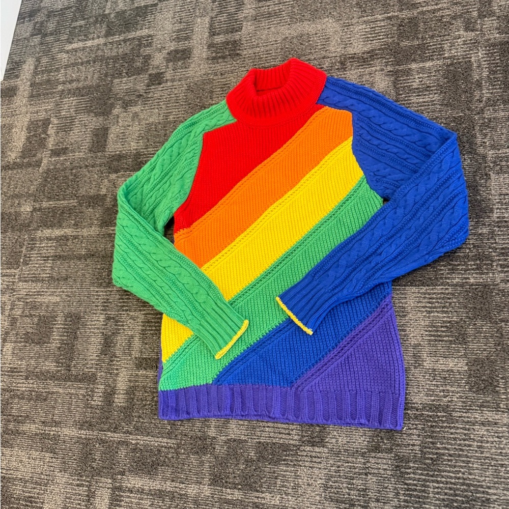 Burberry Multicolor Cable-Knit Turtleneck Sweater it’s a men’s XS EUC - Picture 5 of 11